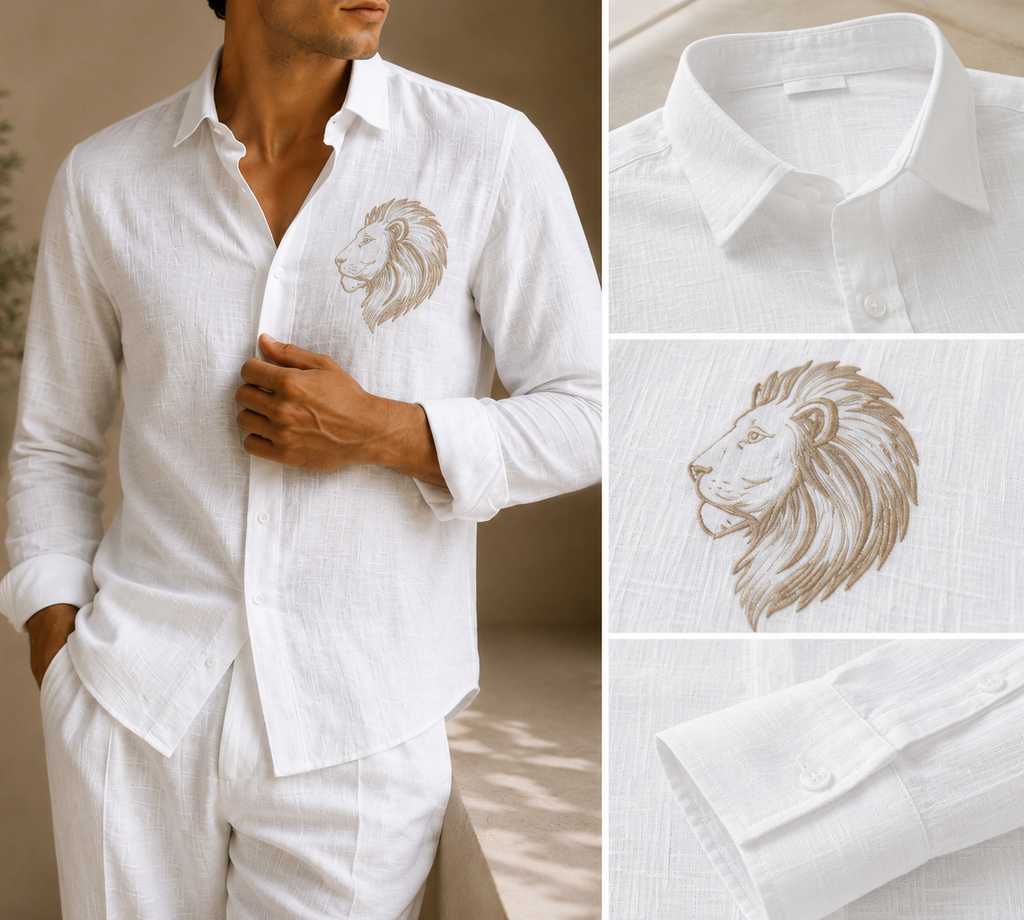Prime Emborders Men Linen Pair