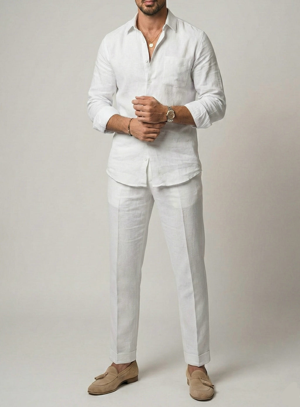 Modern Top & Bottom Set Of Linen, Luxury And Style