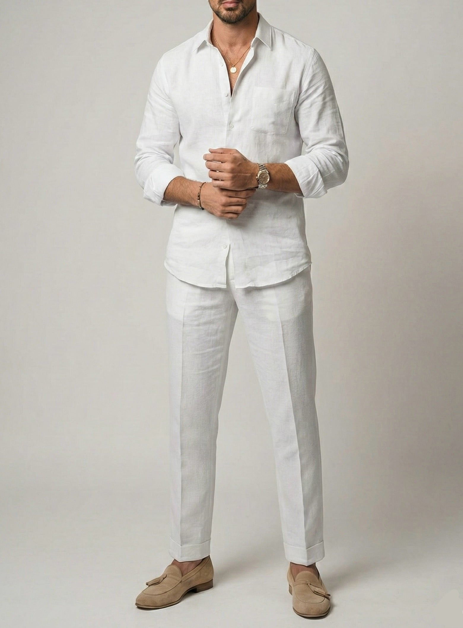 Modern Top & Bottom Set Of Linen, Luxury And Style