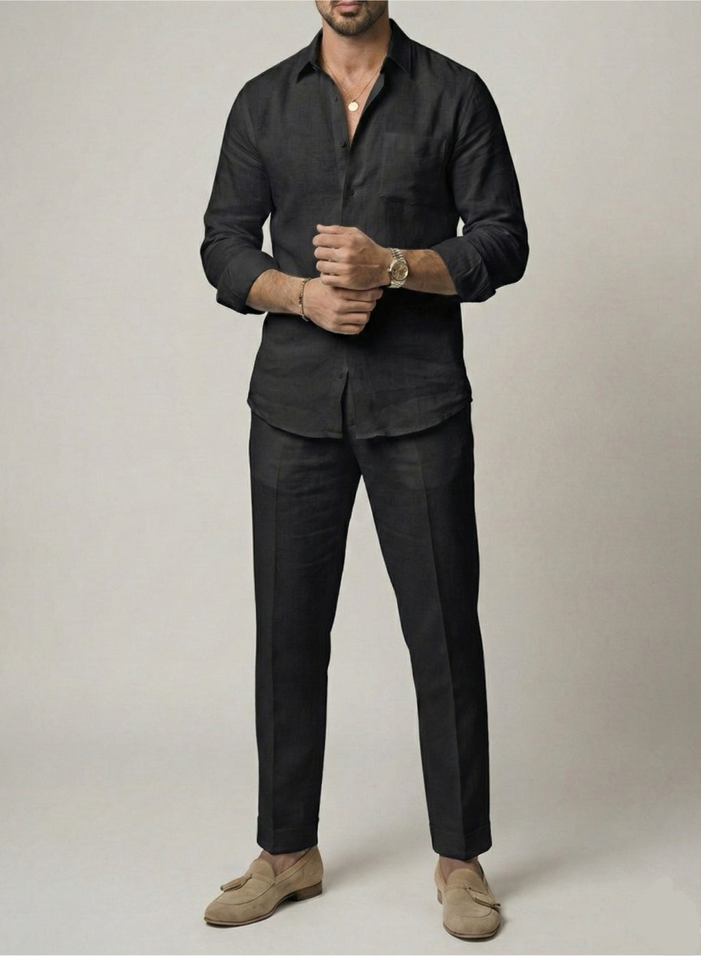 Modern Top & Bottom Set Of Linen, Luxury And Style