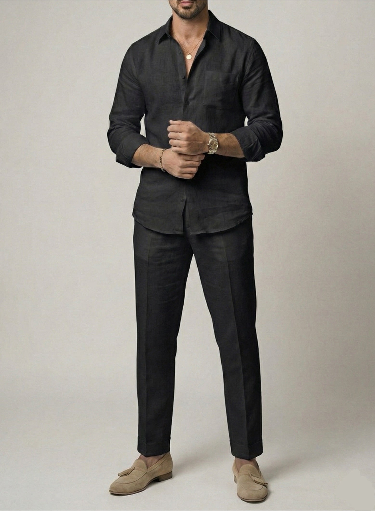 Modern Top & Bottom Set Of Linen, Luxury And Style