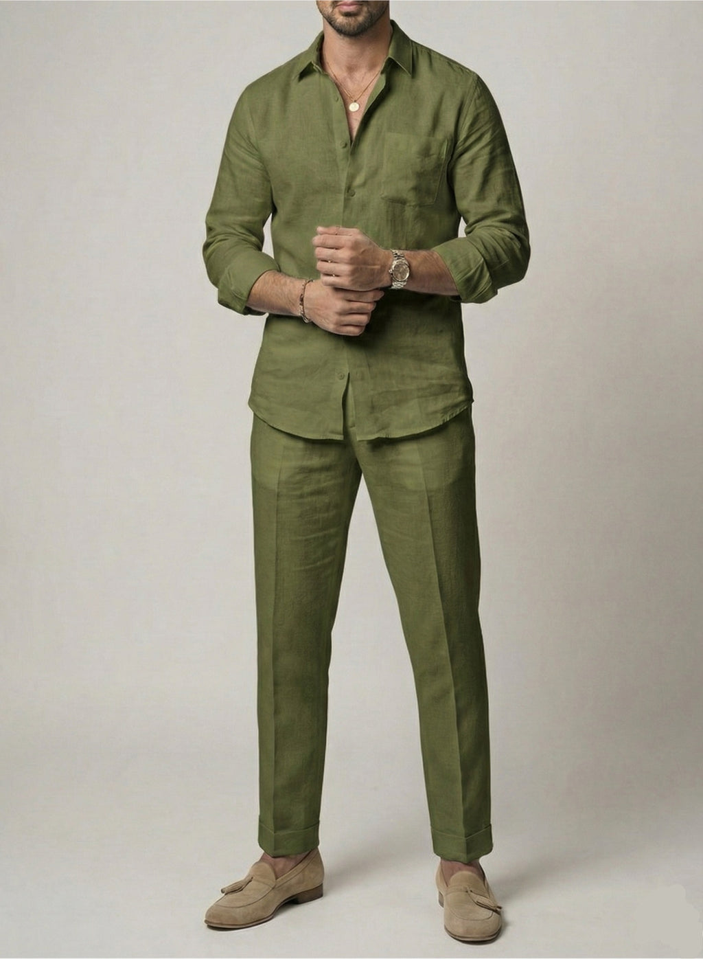 Modern Top & Bottom Set Of Linen, Luxury And Style